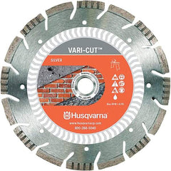 Husqvarna - 10" Diam, 5/8 & 7/8" Arbor Hole Diam, Continuous Edge Tooth Wet & Dry Cut Saw Blade - Diamond-Tipped, Fast Cutting Action, Standard Round Arbor - Americas Tooling