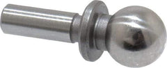 Jergens - 1/4" Ball Diam, 1/8" Shank Diam, Steel Inspection Tooling Ball - Slip-Fit Shank, 9/16" Ball Center to Shank Bottom, 0.2" Ball Center to Shoulder Bottom, with Shoulder - Americas Tooling