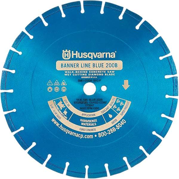 Husqvarna - 18" Diam, 1" Arbor Hole Diam, Continuous Edge Tooth Wet & Dry Cut Saw Blade - Diamond-Tipped, General Purpose Action, Standard Round Arbor - Americas Tooling