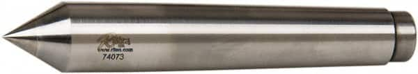 Riten - 0.72" Head Diam, Carbide-Tipped Steel Standard Point Solid Dead Center - B&S 7 Brown & Sharpe Taper, 0.72" Point Diam, 1-1/8" Point Length, 4-3/8" OAL - Americas Tooling