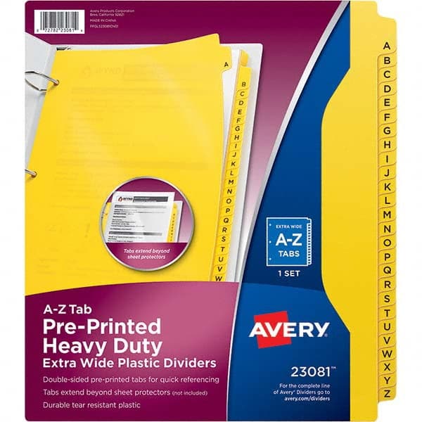 AVERY - Tabs, Indexes & Dividers Indexes & Divider Type: Preprinted Tab Dividers Size: 8 1/2 x 11 - Americas Tooling