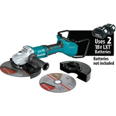 Makita - 9" Wheel Diam, 6,000 RPM, Cordless Angle & Disc Grinder - 5/8-11 Spindle, 36 Volts - Americas Tooling