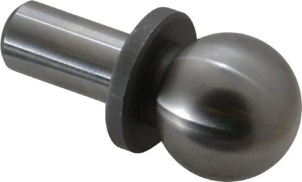 Jergens - 3/4" Ball Diam, 3/8" Shank Diam, Steel Inspection Tooling Ball - Slip-Fit Shank, 1-1/4" Ball Center to Shank Bottom, 1/2" Ball Center to Shoulder Bottom, with Shoulder - Americas Tooling