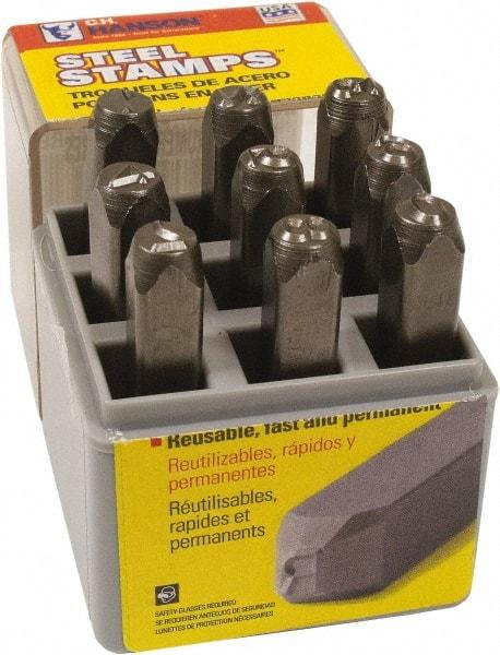 C.H. Hanson - 9 Piece, 1/16" Character Steel Stamp Set - Figures, Reverse - Americas Tooling