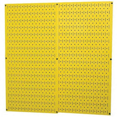 Wall Control - 32" Wide x 32" High Peg Board Storage Board - 2 Panels, Metal, Yellow - Americas Tooling