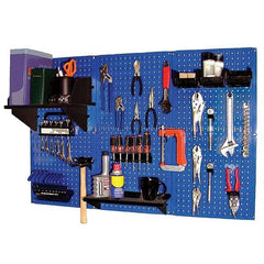 Wall Control - 48" Wide x 32" High Peg Board Kit - 3 Panels, Metal, Blue/Black - Americas Tooling