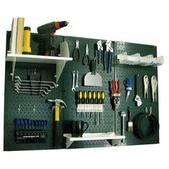 Wall Control - 48" Wide x 32" High Peg Board Kit - 3 Panels, Metal, Green/White - Americas Tooling