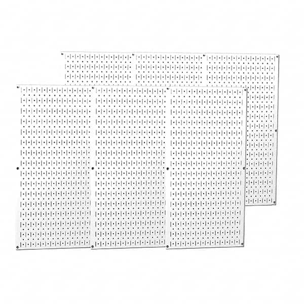 Wall Control - 96" Wide x 32" High Peg Board Storage Board - 6 Panels, Metal, White - Americas Tooling