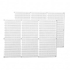 Wall Control - 96" Wide x 32" High Peg Board Storage Board - 6 Panels, Metal, White - Americas Tooling