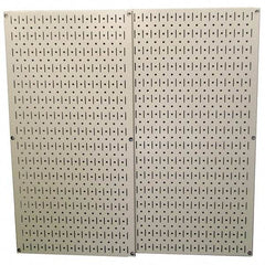 Wall Control - 32" Wide x 32" High Peg Board Storage Board - 2 Panels, Metal, Beige - Americas Tooling