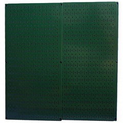 Wall Control - 32" Wide x 32" High Peg Board Storage Board - 2 Panels, Metal, Green - Americas Tooling