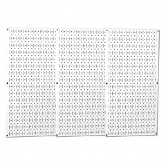 Wall Control - 48" Wide x 32" High Peg Board Storage Board - 3 Panels, Metal, White - Americas Tooling