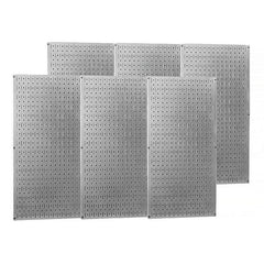 Wall Control - 96" Wide x 32" High Peg Board Storage Board - 6 Panels, Galvanized Steel, Metallic - Americas Tooling