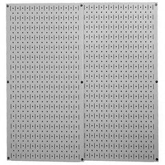 Wall Control - 32" Wide x 32" High Peg Board Storage Board - 2 Panels, Metal, Gray - Americas Tooling