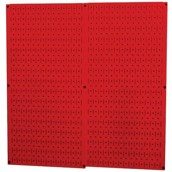 Wall Control - 32" Wide x 32" High Peg Board Storage Board - 2 Panels, Metal, Red - Americas Tooling