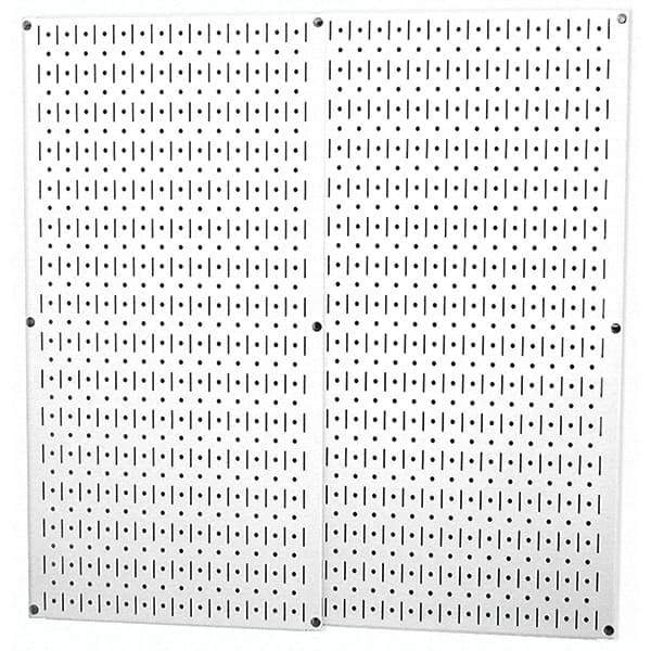 Wall Control - 32" Wide x 32" High Peg Board Storage Board - 2 Panels, Metal, White - Americas Tooling