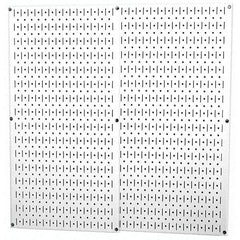 Wall Control - 32" Wide x 32" High Peg Board Storage Board - 2 Panels, Metal, White - Americas Tooling