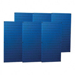 Wall Control - 96" Wide x 32" High Peg Board Storage Board - 6 Panels, Metal, Blue - Americas Tooling