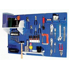 Wall Control - 48" Wide x 32" High Peg Board Kit - 3 Panels, Metal, Blue/White - Americas Tooling