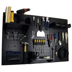 Wall Control - 48" Wide x 32" High Peg Board Kit - 3 Panels, Metal, Black - Americas Tooling