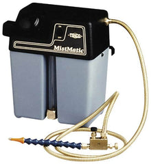 Trico - 2 Outlet, 1 Gallon Tank Capacity, High Density Polyethylene Tank Mist Coolant System - 8-1/2" Tank/Unit Length x 6" Tank/Unit Width x 10-1/2" Tank/Unit Height, 50 to 100 psi, 5' Coolant Line Length, 3" Hose Length - Americas Tooling