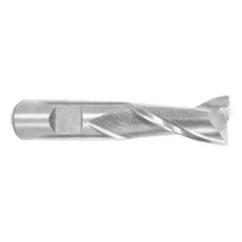 1-1/2 Dia. x 4 Overall Length 2-Flute Square End High Speed Steel SE End Mill-Round Shank-Center Cut-Uncoated - Americas Tooling