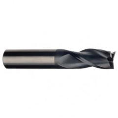 1/4 Dia. x 2-1/2 Overall Length 3-Flute Square End Solid Carbide SE End Mill-Round Shank-Center Cut-AlTiN - Americas Tooling