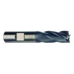 1/2 Dia. x 3 Overall Length 4-Flute .020 C/R Solid Carbide SE End Mill-Round Shank-Center Cut-AlTiN - Americas Tooling