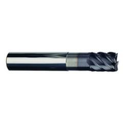 1/4" Dia. - 3/8" LOC - 2-1/2" OAL - .030 Radius 6 FL Carbide S/E HP End Mill-TiAlN-x - Americas Tooling