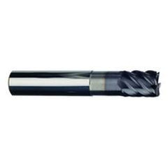 1/4" Dia. - 3/8" LOC - 2-1/2" OAL - .030 Radius 6 FL Carbide S/E HP End Mill-TiAlN-x - Americas Tooling