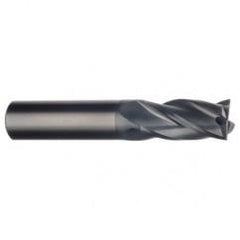 3/8 Dia. x 2-1/2 Overall Length 4-Flute Square End Solid Carbide SE End Mill-Round Shank-Center Cut-Uncoated - Americas Tooling