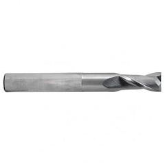 3/8 Dia. x 6 Overall Length 2-Flute Square End Solid Carbide SE End Mill-Round Shank-Center Cut-Uncoated - Americas Tooling