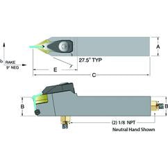 ADDPNN12-4B - 3/4 x 3/4" Neutral Toolholder - Americas Tooling