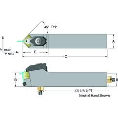 ADSDNN20-5D 1-1/4 x 1-1/4" Neutral Toolholder - Americas Tooling