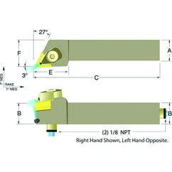 ADTJNR16-3D 1 x 1" RH Toolholder - Americas Tooling