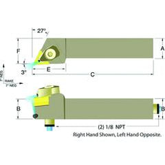 ADTJNR16-3D 1 x 1" RH Toolholder - Americas Tooling