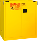 30 Gallon - All welded - FM Approved - Flammable Safety Cabinet - Self-closing Doors - 1 Shelf - Safety Yellow - Americas Tooling
