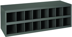 12" Deep Bin - Steel - Cabinet - 16 opening bin - for small part storage - Gray - Americas Tooling