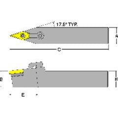 MVVNN16-3D - 1 x 1" SH Neutral - Turning Toolholder - Americas Tooling