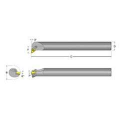 S40V-MDUNL-5 Left Hand 2-1/2 Shank Indexable Boring Bar - Americas Tooling