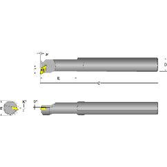 S12S-SDUCR-3 Right Hand 3/4 Shank Indexable Boring Bar - Americas Tooling