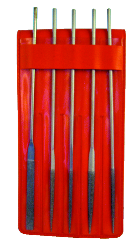 5 Pc. 2" Diamond Length - 5-1/2" OAL - Med Grit - Mini Diamond File Set - Americas Tooling