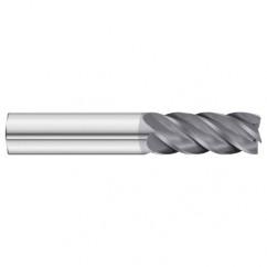 1/2 x 1/2 x 1-1/4 x 3 OAL .030 C/R 5 Flute Carbide End Mill - Round Shank-AlCrN Coated - Americas Tooling