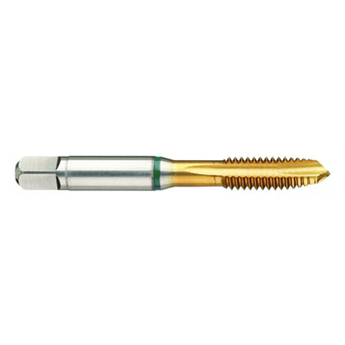 ‎1/4-28 3FL 2B Cobalt Spiral Point Plug Green Ring Tap-TiN - Americas Tooling