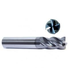 5/16" Dia. - 1-1/8" LOC - 3" OAL - .020 Radius 4 FL Carbide S/E HP End Mill-Uncoated - Americas Tooling