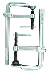 Economy L Clamp --24" Capacity - 4-3/4" Throat Depth - Standard Pad - Profiled Rail, Spatter resistant spindle - Americas Tooling