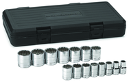 15PC 1/2" DRIVE SAE 12 PT SKT SET - Americas Tooling