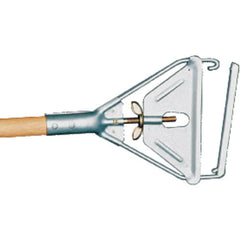 Invader - Easy Change Wet Mop Handle - Large Steel Head - Wood Handle - Should be used with 5″ headband mops only - Americas Tooling