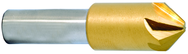 3/4" Size-1/2" Shank-120°-M42;TiN 6 Flute Chatterless Countersink - Americas Tooling