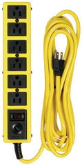 6 Outlet - Black/Yellow - Surge Protector/Circuit Breaker - Americas Tooling